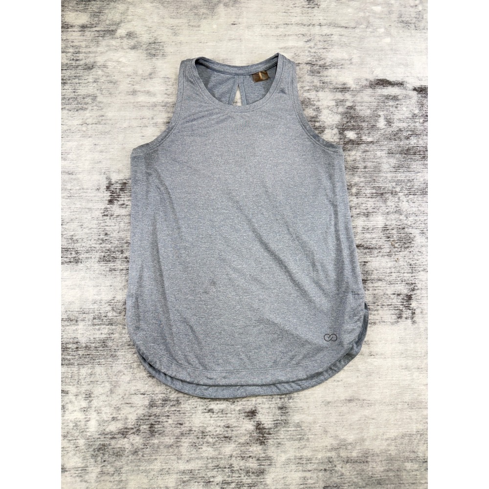 CALIA Women Heather Gray Keyhole Back Activewear Tank Top See Measurements